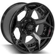 Set(4) 22x12 4P50 Gloss Black Brushed with Tinted Clear - 8x170 -44ET