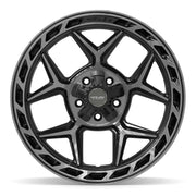 Set(4) 20x10 4P55 Gloss Black Brushed with Tinted Clear - 5x127 &amp; 5x139.7 -18ET
