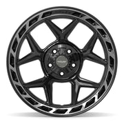 20x10 4P55 Gloss Black Brushed with Tinted Clear - 5x127 + 5x139.7 -18ET