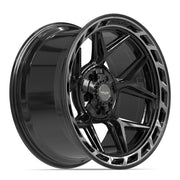 Set(5) 20x10 4P55 Gloss Black Brushed with Tinted Clear - 5x127 &amp; 5x139.7 -18ET