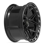 20x10 4P55 Gloss Black Brushed with Tinted Clear - 5x127 + 5x139.7 -18ET