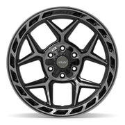 Set(4) 20x10 4P55 Gloss Black Brushed with Tinted Clear - 6x135 &amp; 6x139.7 -18ET