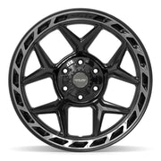 20x10 4P55 Gloss Black Brushed with Tinted Clear - 6x135 + 6x139.7 -18ET