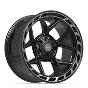 20x10 4P55 Gloss Black Brushed with Tinted Clear - 6x135 + 6x139.7 -18ET