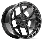 4P55 Gloss Black Brushed with Tinted Clear