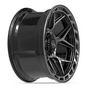 20x10 4P55 Gloss Black Brushed with Tinted Clear - 6x135 + 6x139.7 -18ET