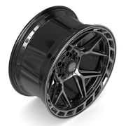 20x10 4P55 Gloss Black Brushed with Tinted Clear - 6x135 + 6x139.7 -18ET