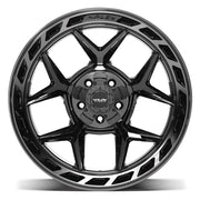 Set(4) 20x12 4P55 Gloss Black Brushed with Tinted Clear - 5x127 &amp; 5x139.7 -44ET