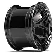 Set(4) 20x12 4P55 Gloss Black Brushed with Tinted Clear - 5x127 &amp; 5x139.7 -44ET