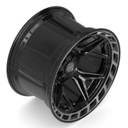 20x12 4P55 Gloss Black Brushed with Tinted Clear - 5x127 + 5x139.7 -44ET