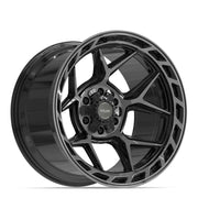 20x12 4P55 Gloss Black Brushed with Tinted Clear - 6x135 + 6x139.7 -44ET