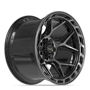 Set(4) 20x12 4P55 Gloss Black Brushed with Tinted Clear - 6x135 &amp; 6x139.7 -44ET
