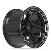 Set(4) 20x12 4P55 Gloss Black Brushed with Tinted Clear - 6x135 &amp; 6x139.7 -44ET