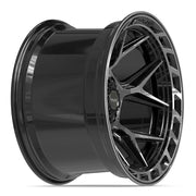 Set(4) 20x12 4P55 Gloss Black Brushed with Tinted Clear - 6x135 &amp; 6x139.7 -44ET