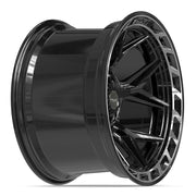 20x12 4P55 Gloss Black Brushed with Tinted Clear - 6x135 + 6x139.7 -44ET