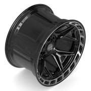 20x12 4P55 Gloss Black Brushed with Tinted Clear - 6x135 + 6x139.7 -44ET