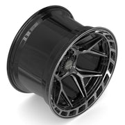 20x12 4P55 Gloss Black Brushed with Tinted Clear - 6x135 + 6x139.7 -44ET