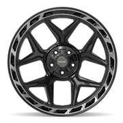22x10 4P55 Gloss Black Brushed with Tinted Clear - 5x127 + 5x139.7 -18ET