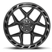 Set(4) 22x10 4P55 Gloss Black Brushed with Tinted Clear - 5x127 &amp; 5x139.7 -18ET with 33x12.50r22 Sailun TerraMax RT Tires