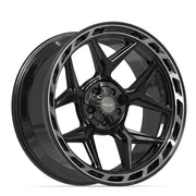 22x10 4P55 Gloss Black Brushed with Tinted Clear - 5x127 + 5x139.7 -18ET