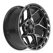 Set(4) 22x10 4P55 Gloss Black Brushed with Tinted Clear - 5x127 &amp; 5x139.7 -18ET with 285/45r22 Sailun TerraMax RT Tires