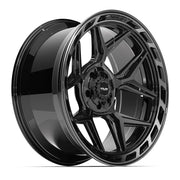 4PLAY 4P55 22x10 5x127 + 5x139.7 -18et Gloss Black Brushed with Tinted Clear Wheel SET