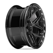 4PLAY 4P55 22x10 5x127 + 5x139.7 -18et Gloss Black Brushed with Tinted Clear Wheel SET
