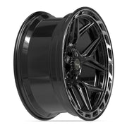 22x10 4P55 Gloss Black Brushed with Tinted Clear - 5x127 + 5x139.7 -18ET