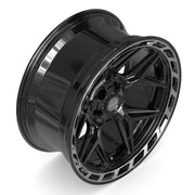 22x10 4P55 Gloss Black Brushed with Tinted Clear - 5x127 + 5x139.7 -18ET