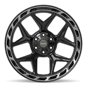 Set(4) 22x10 4P55 Gloss Black Brushed with Tinted Clear - 6x135 &amp; 6x139.7 -18ET with 285/45r22 Goodyear Eagle Touring Tires &amp; TPMS