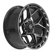 22x10 4P55 Gloss Black Brushed with Tinted Clear - 6x135 + 6x139.7 -18ET