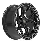 Set(4) 22x10 4P55 Gloss Black Brushed with Tinted Clear - 6x135 &amp; 6x139.7 -18ET with 285/45r22 Sailun TerraMax AT2 Tires