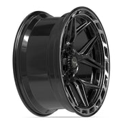 22x10 4P55 Gloss Black Brushed with Tinted Clear - 6x135 + 6x139.7 -18ET