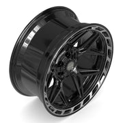 22x10 4P55 Gloss Black Brushed with Tinted Clear - 6x135 + 6x139.7 -18ET