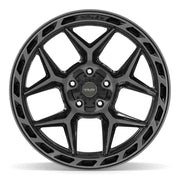 22x12 4P55 Gloss Black Brushed with Tinted Clear - 5x127 + 5x139.7 -44ET
