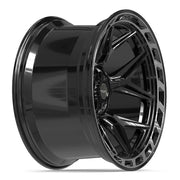 22x12 4P55 Gloss Black Brushed with Tinted Clear - 5x127 + 5x139.7 -44ET