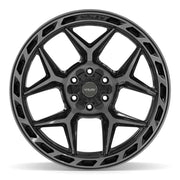 Set(4) 22x12 4P55 Gloss Black Brushed with Tinted Clear - 6x135 &amp; 6x139.7 -44ET