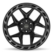 Set(4) 22x12 4P55 Gloss Black Brushed with Tinted Clear - 6x135 &amp; 6x139.7 -44ET