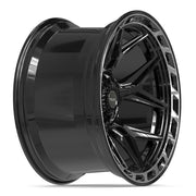 22x12 4P55 Gloss Black Brushed with Tinted Clear - 6x135 + 6x139.7 -44ET