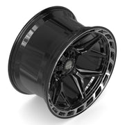 22x12 4P55 Gloss Black Brushed with Tinted Clear - 6x135 + 6x139.7 -44ET