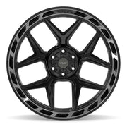 24x12 4P55 Gloss Black Brushed with Tinted Clear - 6x135 + 6x139.7 -44ET
