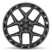 24x12 4P55 Gloss Black Brushed with Tinted Clear - 6x135 + 6x139.7 -44ET