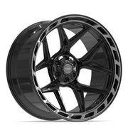 24x12 4P55 Gloss Black Brushed with Tinted Clear - 6x135 + 6x139.7 -44ET