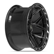 24x12 4P55 Gloss Black Brushed with Tinted Clear - 6x135 + 6x139.7 -44ET