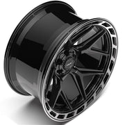 4P55 Gloss Black Brushed with Tinted Clear