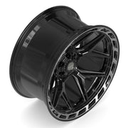 Set(4) 24x12 4P55 Gloss Black Brushed with Tinted Clear - 6x135 &amp; 6x139.7 -44ET