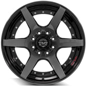 22x10 4P60 Gloss Black Brushed with Tinted Clear - 8x170 -24ET