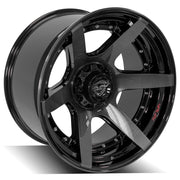 22x12 4P60 Gloss Black Brushed with Tinted Clear - 6x135 + 6x139.7 -44ET