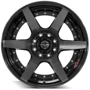 Set(4) 22x12 4P60 Gloss Black Brushed with Tinted Clear - 8x170 -44ET