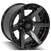 Set(4) 22x12 4P60 Gloss Black Brushed with Tinted Clear - 8x170 -44ET
